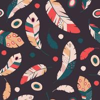 seamless pattern with feathers vector