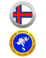 button as a symbol Faroe Islands and map on a white background vector