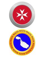 button as a symbol MALTA flag and map on a white background vector