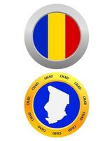 button as a symbol CHAD flag and map on a white background vector