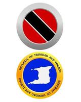 button as a symbol Republic of Trinidad and Tobago flag and map on a white background vector