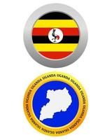 button as a symbol UGANDA flag and map on a white background vector