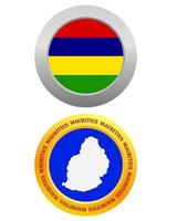 button as a symbol MAURITIUS flag and map on a white background vector