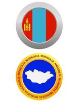 button as a symbol MONGOLIA flag and map on a white background vector