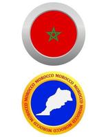 button as a symbol MOROCCO flag and map on a white background vector