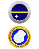 button as a symbol  NAURU flag and map on a white background vector