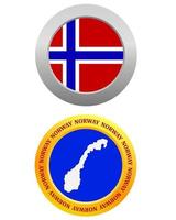 button as a symbol NORWAY flag and map on a white background vector