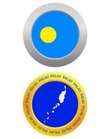 button as a symbol PALAU flag and map on a white background vector