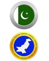 button as a symbol  PAKISTAN flag and map on a white background vector