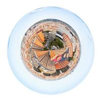 spherical panorama of district in Barcelona, Spain photo