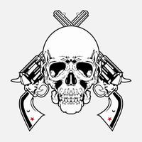 Basic RGB skull and pistol vector