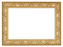 ancient golden carved wide wooden picture frame photo
