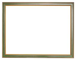old narrow green wooden picture frame photo
