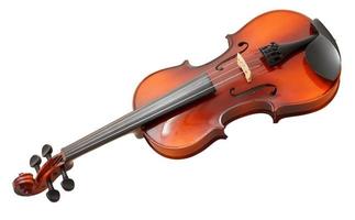 violín de madera tradicional aislado en blanco foto