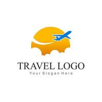 travel airplane logo vector