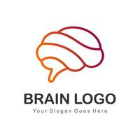 logotipo del contorno del cerebro vector