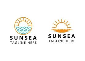 Minimalist Sunset Logo Design Template vector