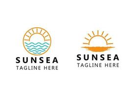 Minimalist Sunset Logo Design Template vector