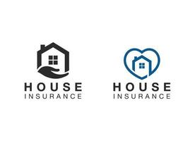 logotipo de seguro de casa minimalista vector