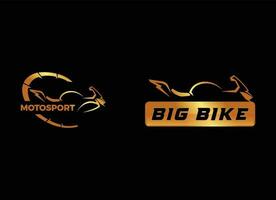 Motorcycle Logo in gold style vector tempalte