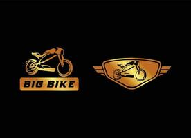 Motorcycle Logo in gold style vector tempalte