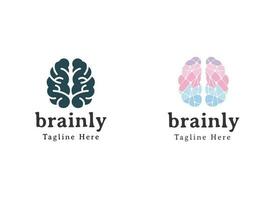 plantilla de diseño de logo de cerebro. vector