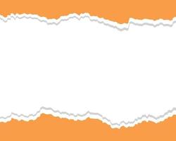 Orange Torn Paper Frame with White Background vector