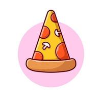ilustración de icono de vector de dibujos animados de pizza. concepto de icono de objeto de comida vector premium aislado. estilo de dibujos animados plana