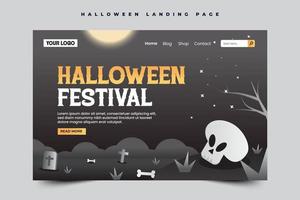 plantilla de diseño gráfico de halloween simple y elegante que es fácil de personalizar vector