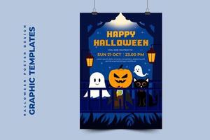 plantilla de diseño gráfico de halloween simple y elegante que es fácil de personalizar vector