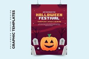 plantilla de diseño gráfico de halloween simple y elegante que es fácil de personalizar vector