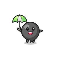 cute comma symbol illustration holding an umbrella vector