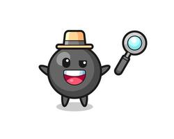 ilustración de la mascota del símbolo de punto como detective que logra resolver un caso vector