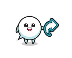 cute speech bubble hold social media share symbol vector