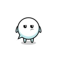 cute speech bubble character with suspicious expression vector