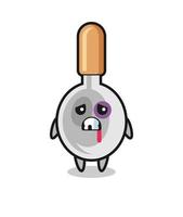 injured cooking spoon character with a bruised face vector