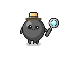 the mascot of cute comma symbol as a detective vector
