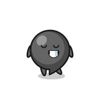 comma symbol cartoon illustration with a shy expression vector