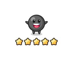 the illustration of customer best rating, dot symbol cute character with 5 stars vector