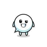 cute speech bubble mascot with an optimistic face vector