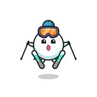 speech bubble mascot character as a ski player vector