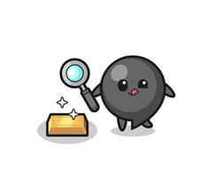 comma symbol character is checking the authenticity of the gold bullion vector