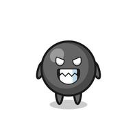 evil expression of the dot symbol cute mascot character vector