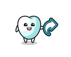 cute tooth hold social media share symbol vector