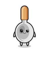 cooking spoon cartoon with an arrogant expression vector