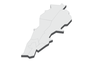 3D map illustration of Lebanon png