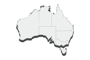 3D map illustration of Australia png