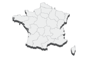 Illustrazione della mappa 3d della Francia png