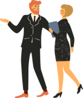 Office workers. Woman and man. Illustration png