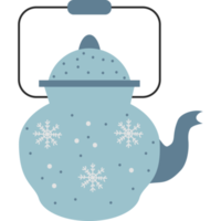 Tableware. Teapot with snowflakes png